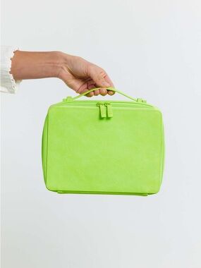 BEIS Neon Green Top-Handle Cosmetic Case